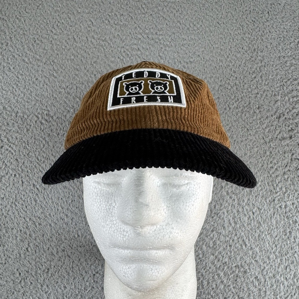 Teddy Fresh Hat Adult Brown Corduroy Two Teds Strap Back Baseball Cap Adjustable